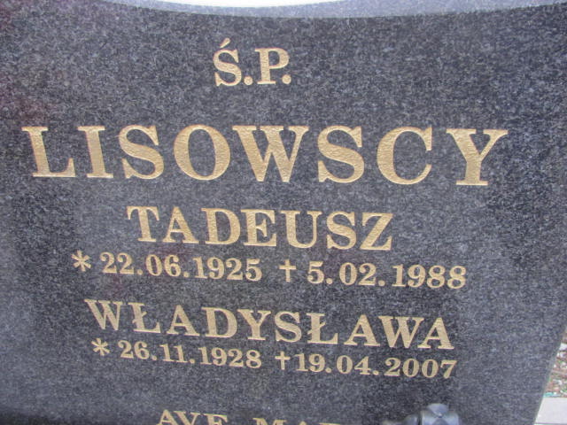 Tadeusz Lisowski 1925 Brzeg Dolny - Grobonet - Wyszukiwarka osób pochowanych