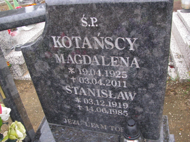 Grób Magdalena Kotańska