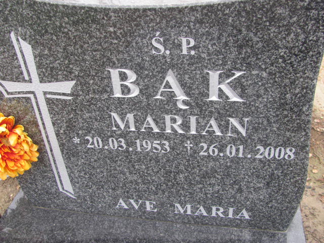 Marian Bąk 1953 Brzeg Dolny - Grobonet - Wyszukiwarka osób pochowanych