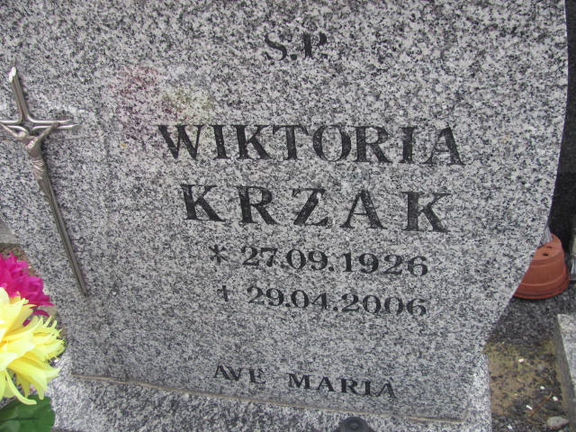 Wiktoria Krzak 1926 Brzeg Dolny - Grobonet - Wyszukiwarka osób pochowanych